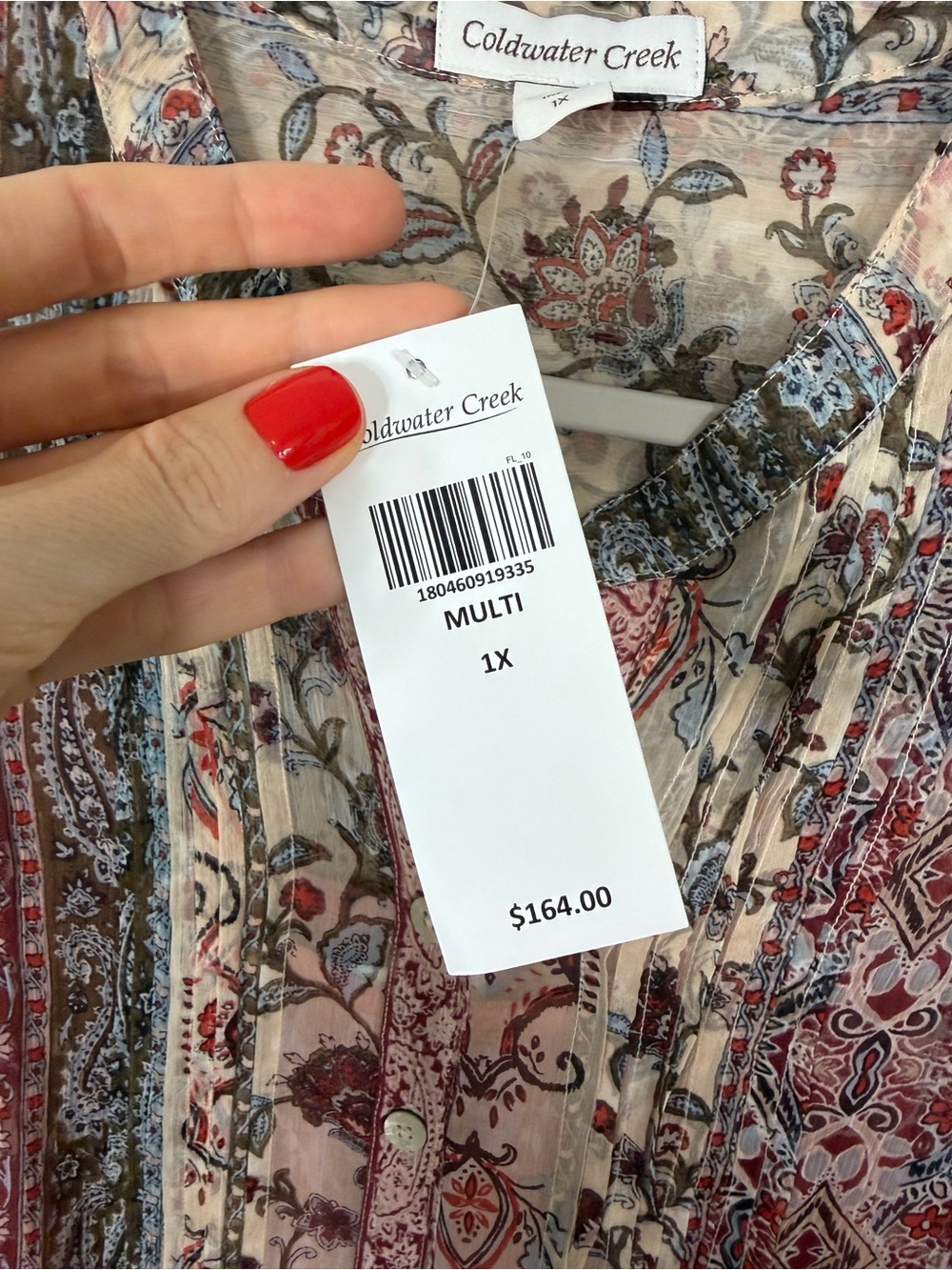 Coldwater Creek Boho Paisley Patchwork Maxi Dress Button Flowy NWT Sz 1X - Picture 6 of 16